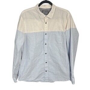 Vince Men’s Button Down Colorblock Shirt Space Dye Size XL‎ Flaw